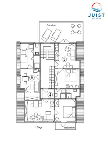 Haus Deichgraf 175 - Wohnung 5 Juist Eksteriør billede